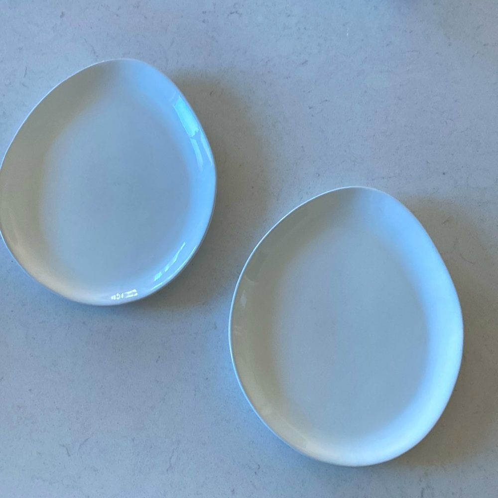 Crate & Barrel Oval Serving Platter Plates, Set of‎ 2